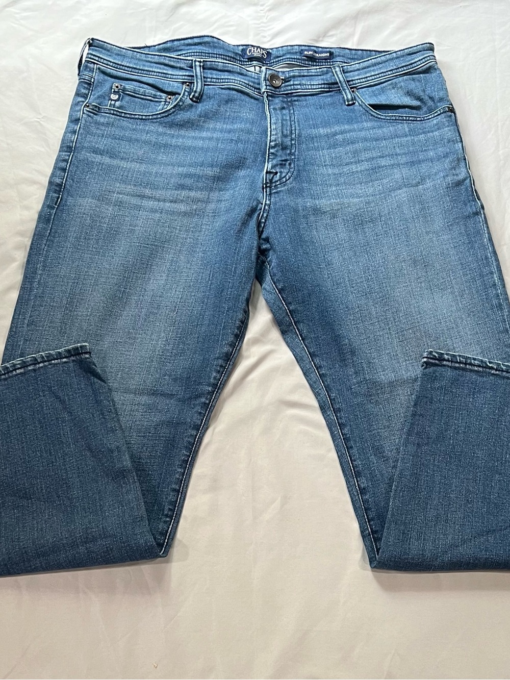 Chaps Men's Medium Blue Slim Straight Jeans 38X32